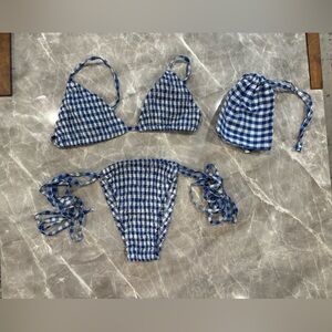 Andi Bagus Blue Checkered Bikini Set